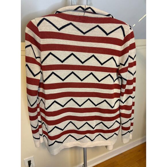 Charlotte Russe Open Front Zig Zag Cardigan Medium Snazzy Cozy Bookstore Vibe - Picture 2 of 4